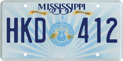 MS license plate HKD412