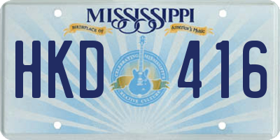 MS license plate HKD416