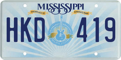 MS license plate HKD419
