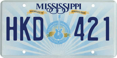 MS license plate HKD421