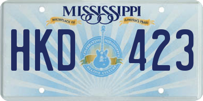 MS license plate HKD423