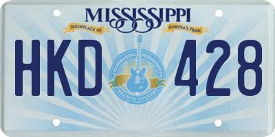 MS license plate HKD428