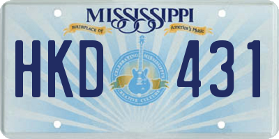 MS license plate HKD431
