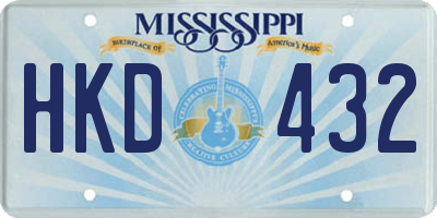MS license plate HKD432