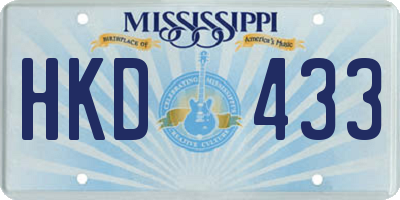 MS license plate HKD433