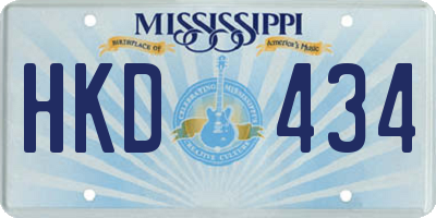 MS license plate HKD434