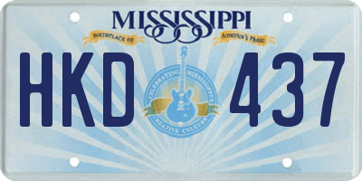 MS license plate HKD437