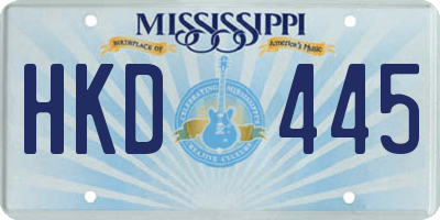 MS license plate HKD445