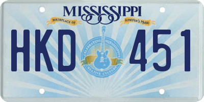 MS license plate HKD451