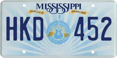 MS license plate HKD452