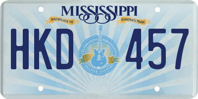 MS license plate HKD457