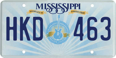 MS license plate HKD463