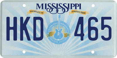 MS license plate HKD465
