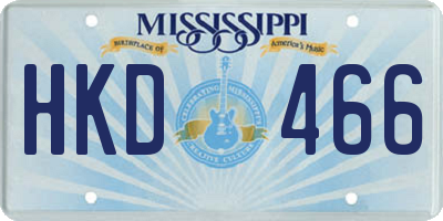 MS license plate HKD466