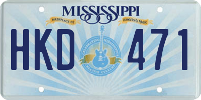 MS license plate HKD471