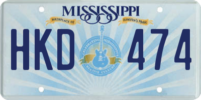 MS license plate HKD474