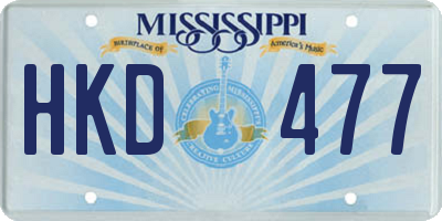 MS license plate HKD477