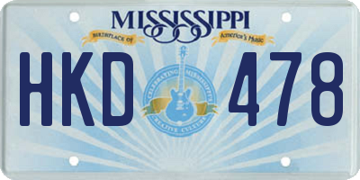 MS license plate HKD478