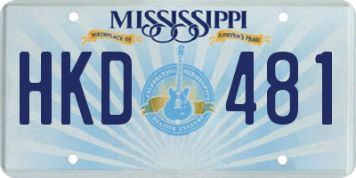 MS license plate HKD481