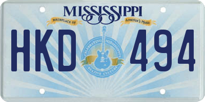 MS license plate HKD494