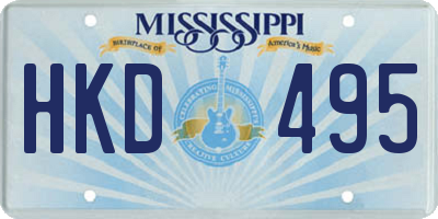 MS license plate HKD495