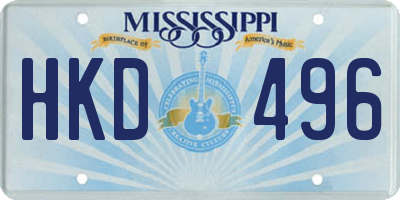 MS license plate HKD496