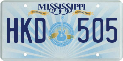 MS license plate HKD505