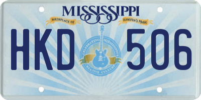 MS license plate HKD506