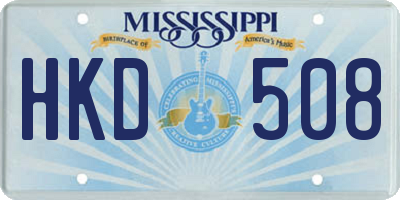 MS license plate HKD508