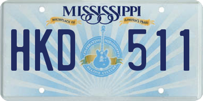 MS license plate HKD511