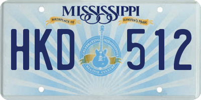 MS license plate HKD512