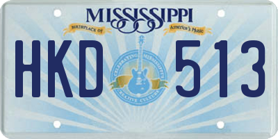MS license plate HKD513