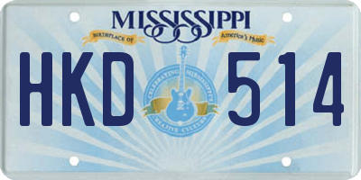 MS license plate HKD514