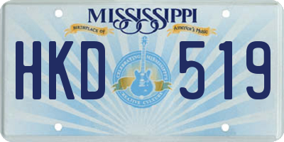 MS license plate HKD519