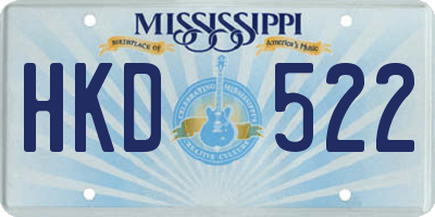 MS license plate HKD522