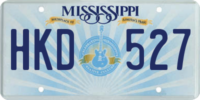 MS license plate HKD527