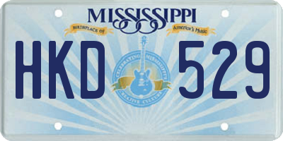MS license plate HKD529