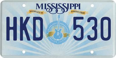 MS license plate HKD530