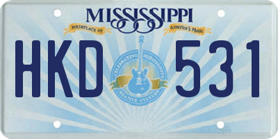 MS license plate HKD531