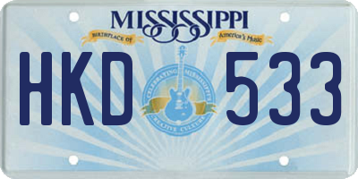 MS license plate HKD533