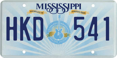 MS license plate HKD541