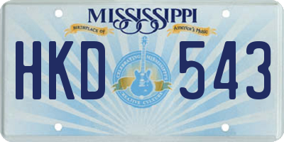 MS license plate HKD543
