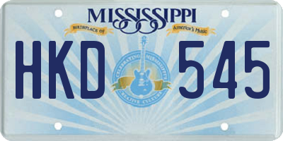 MS license plate HKD545