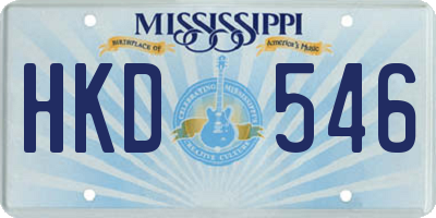 MS license plate HKD546