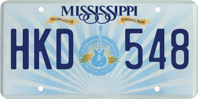 MS license plate HKD548