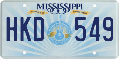 MS license plate HKD549