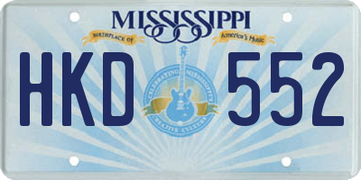 MS license plate HKD552