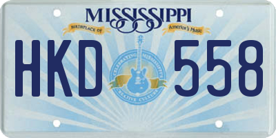 MS license plate HKD558