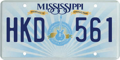 MS license plate HKD561