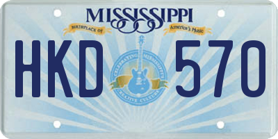 MS license plate HKD570